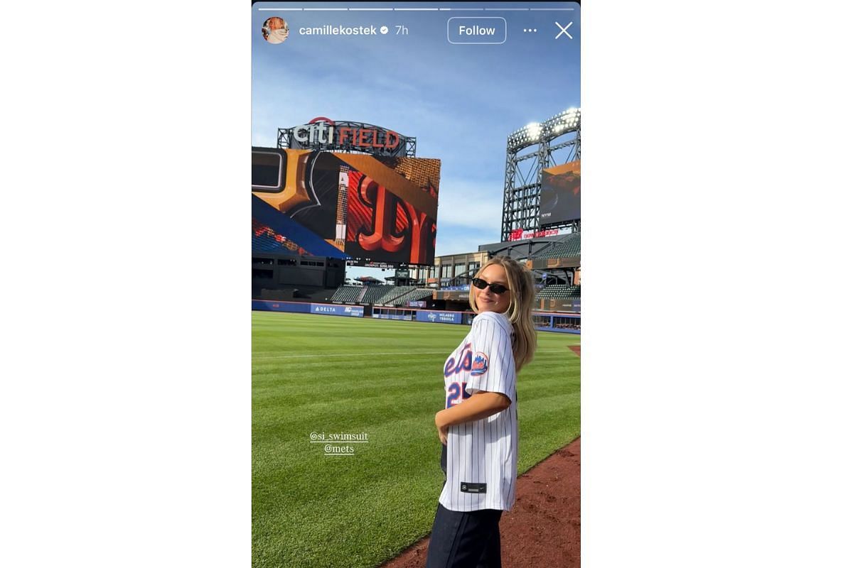 Rob Gronkowski's GF Camille Kostek shares 3-word message while kickstarting SI 2025 issue's promotion at Mets stadium, Instagram